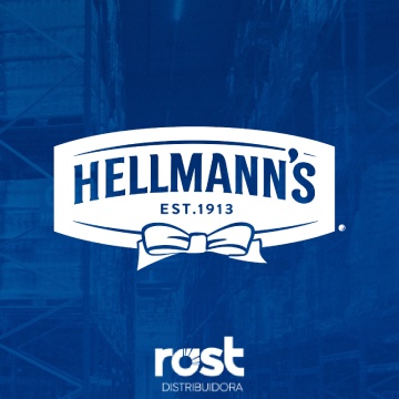 Logo da marca HELLMANS - parceira da Rost Distribuidora de alimentos